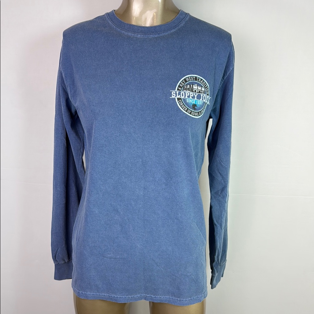 Sloppy Joe's A Key West Tradition Gildan Blue Graphic Long Sleeve Tee